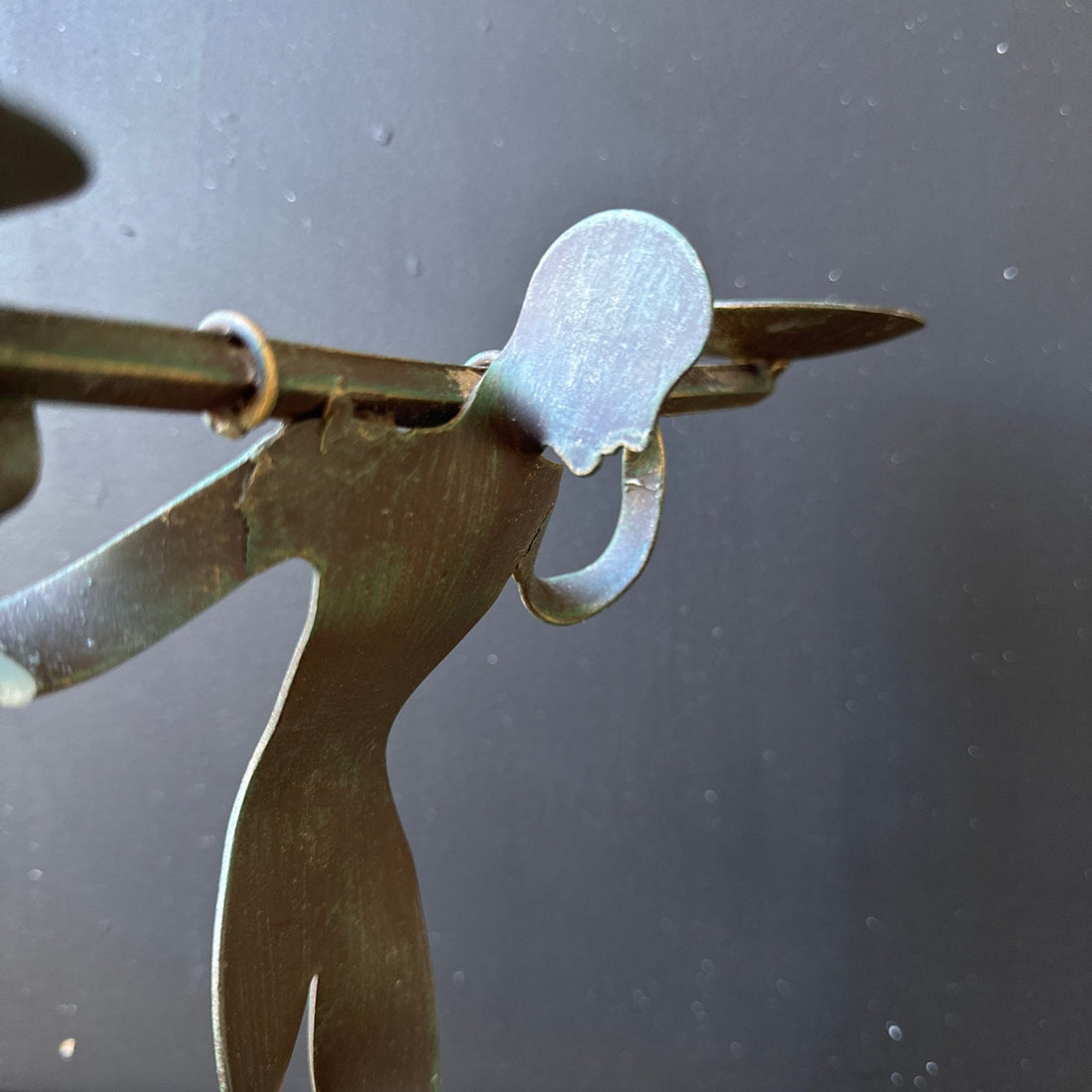 Vintage Postmodern Metal Weightlifter Double Candlestick - Monte Visión