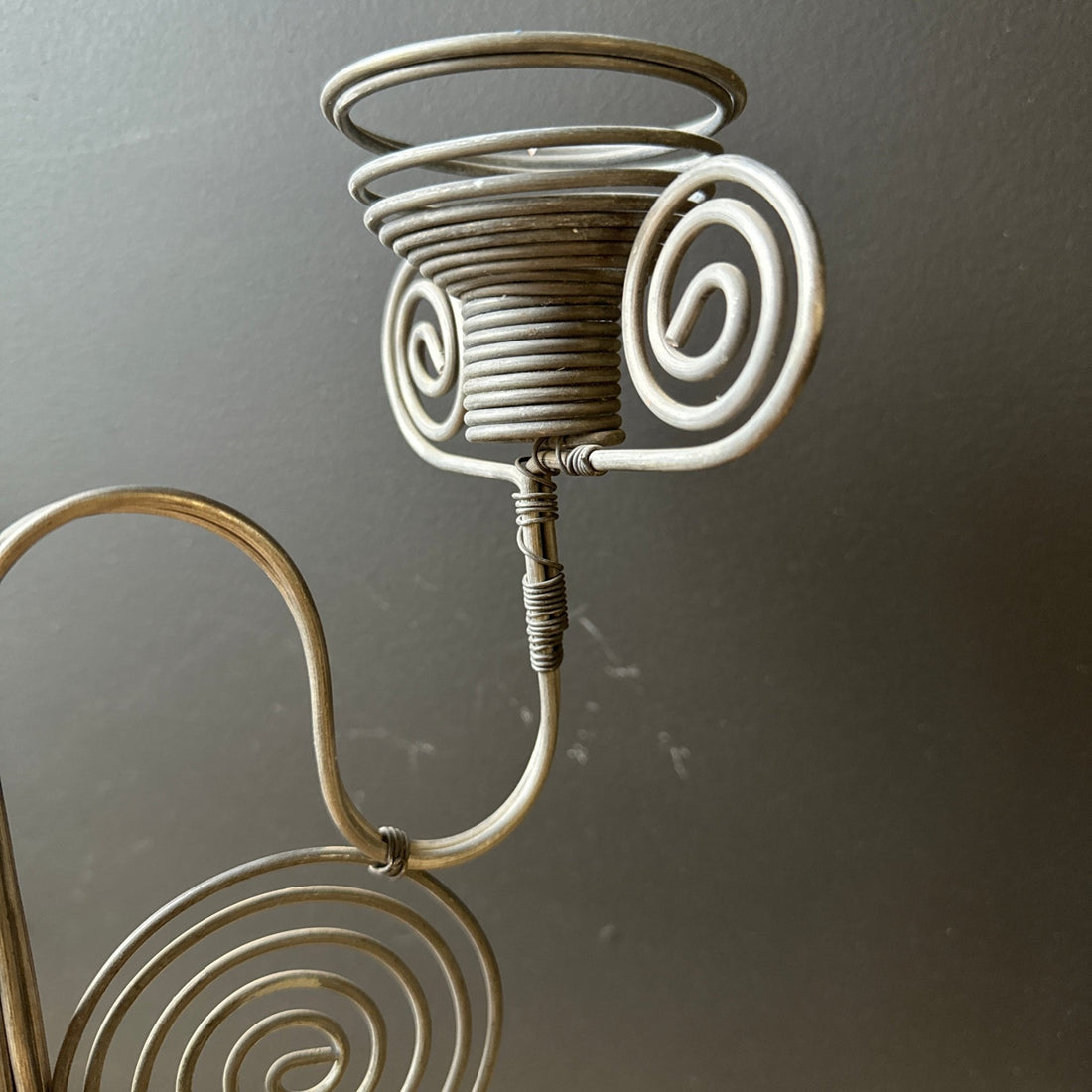 Vintage Spiral Wire Double Candlestick - Monte Visión