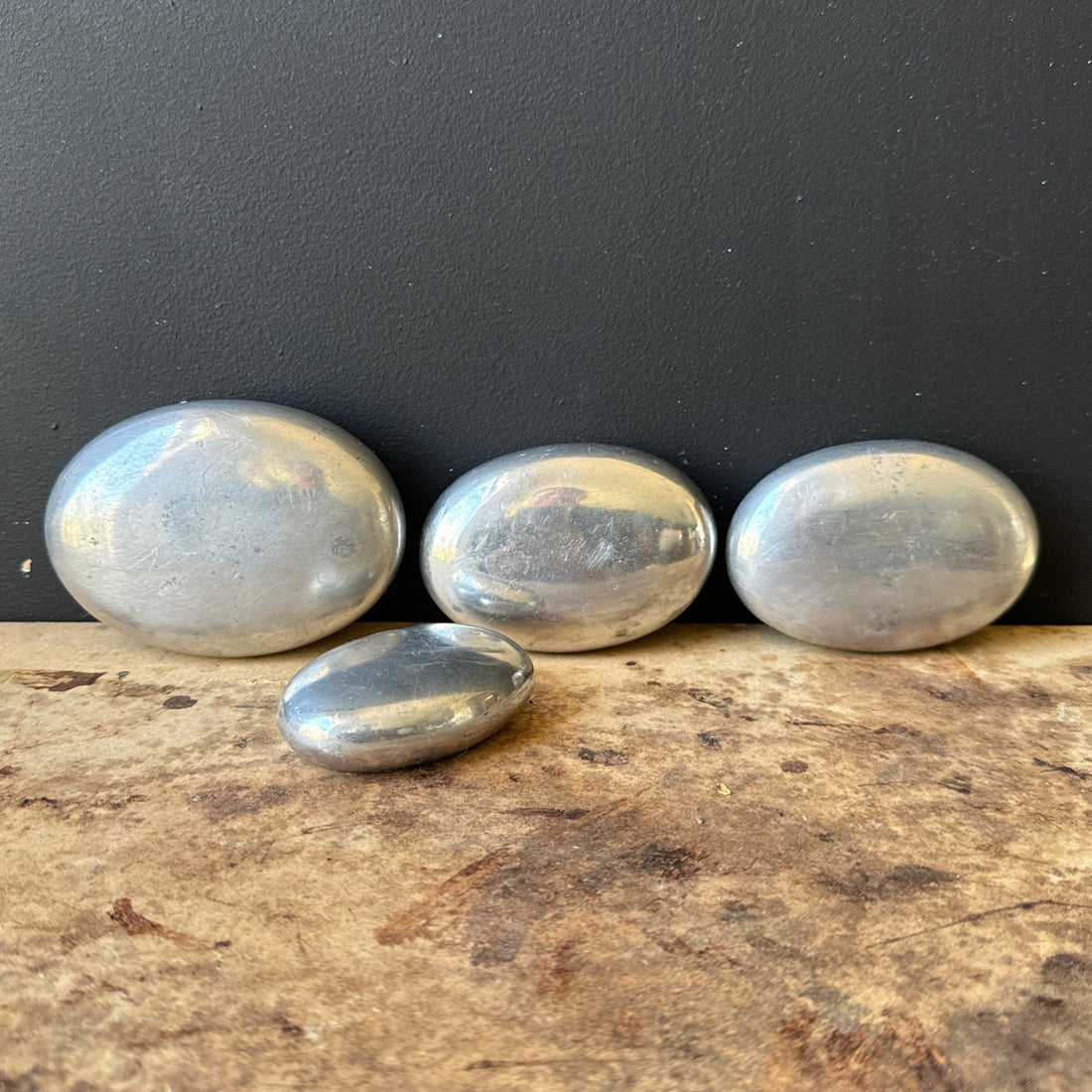 Vintage Stainless Steel Decorative Pebbles- Set of 4 - Monte Visión