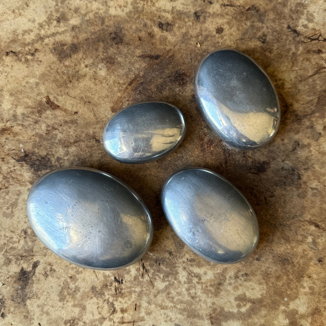 Vintage Stainless Steel Decorative Pebbles- Set of 4 - Monte Visión
