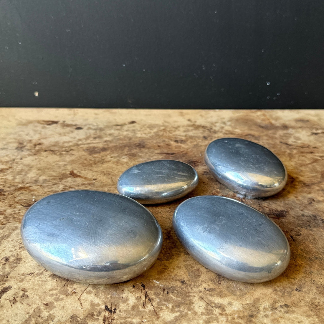Vintage Stainless Steel Decorative Pebbles- Set of 4 - Monte Visión
