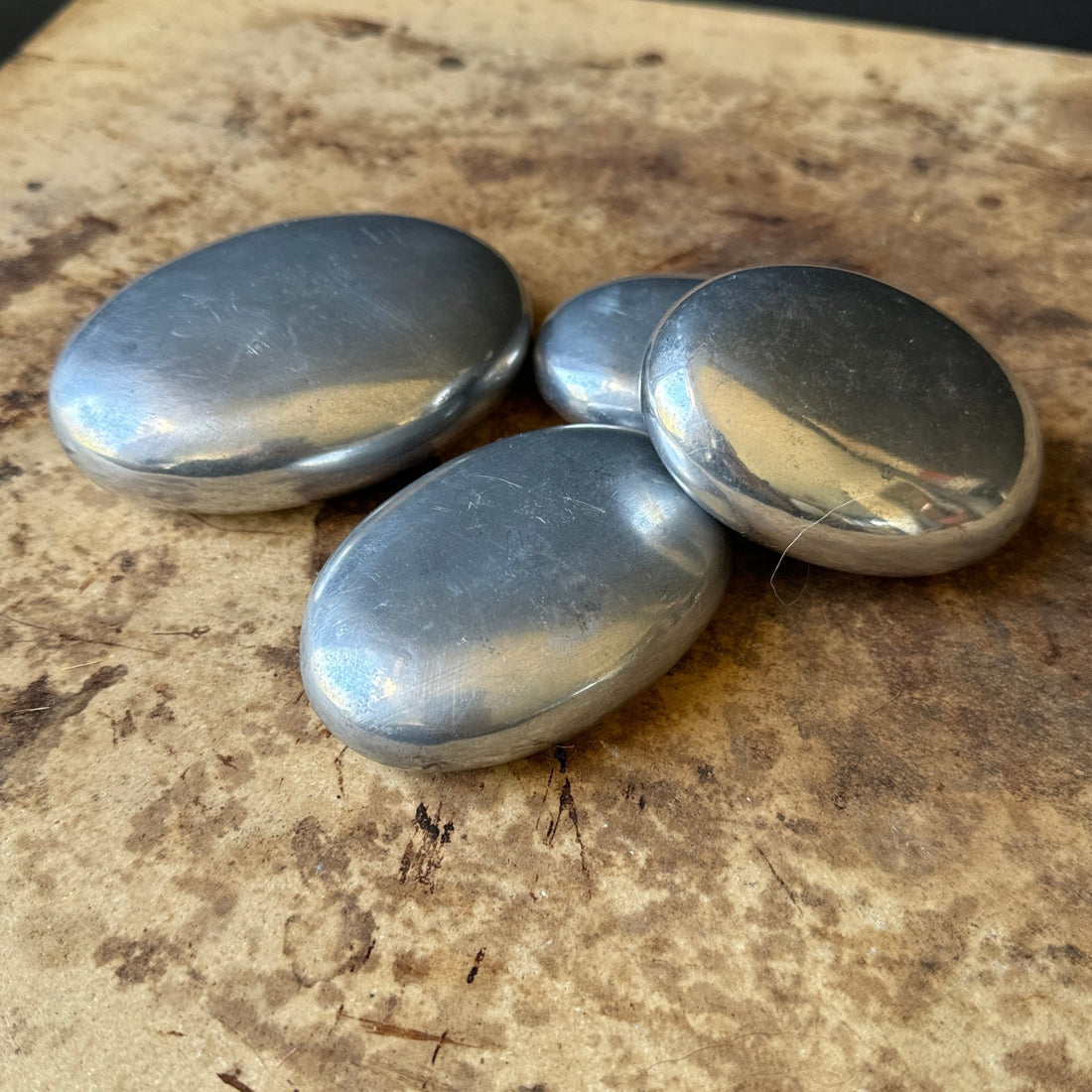 Vintage Stainless Steel Decorative Pebbles- Set of 4 - Monte Visión