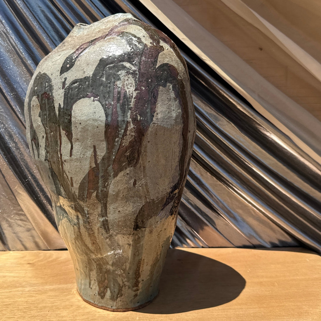 Artist-Made Freeform Oversized Glazed Bulbous Vase - Monte Visión