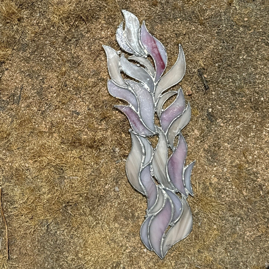 Artist-Made Lilac & White Stained Glass Flame - Monte Visión