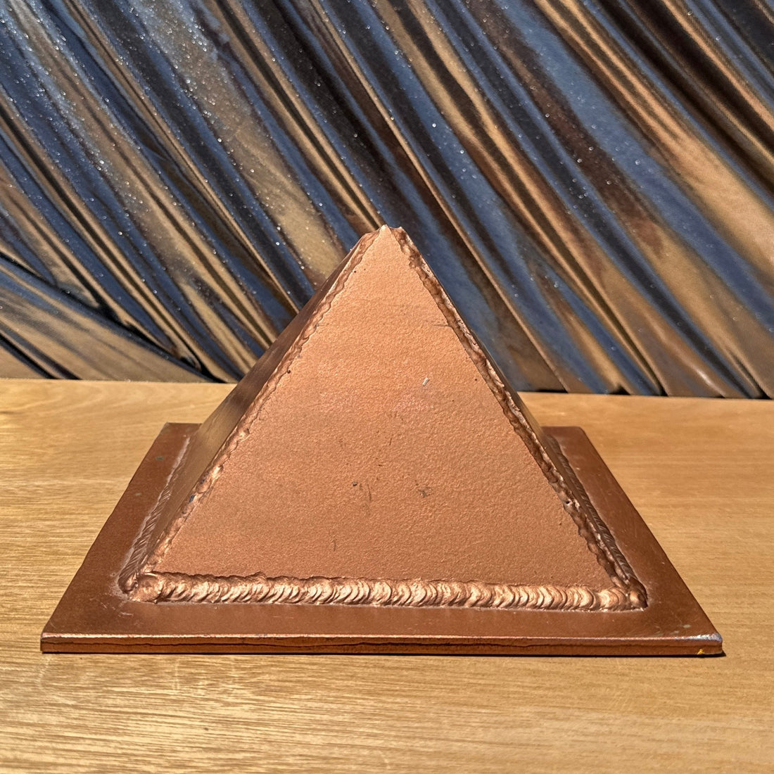 Artist-Made Welded Copper Pyramid Coin Bank - Monte Visión