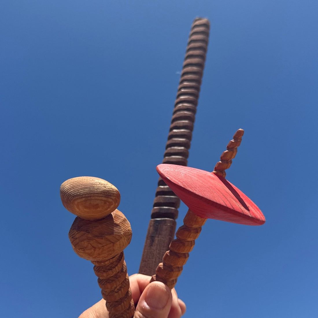 Collection Of Artist-Made Carved Wood Spiral Corkscrew Objects - Monte Visión