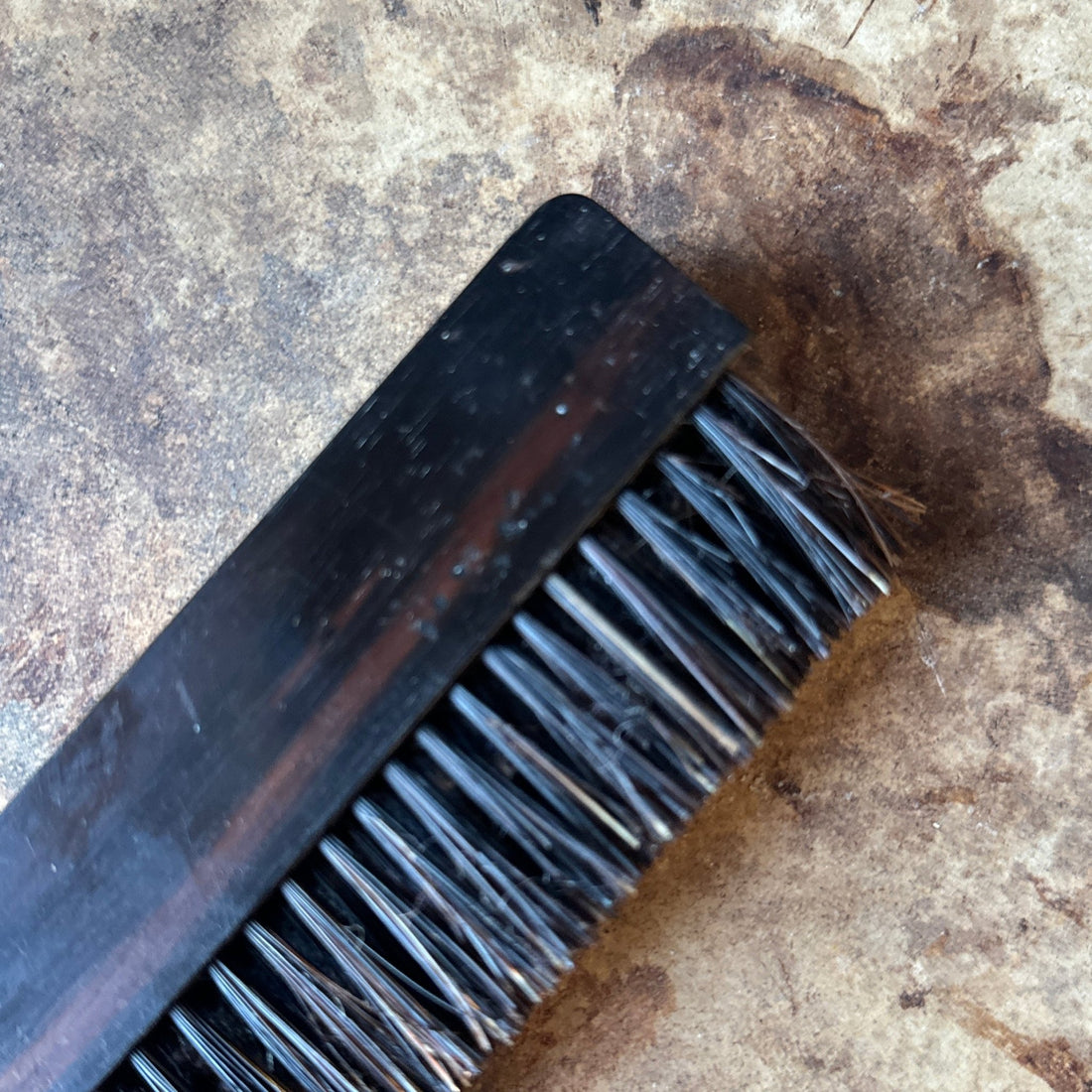 1930's Ebony Wood & Brass Chain Hermes Lint Brush - Monte Visión