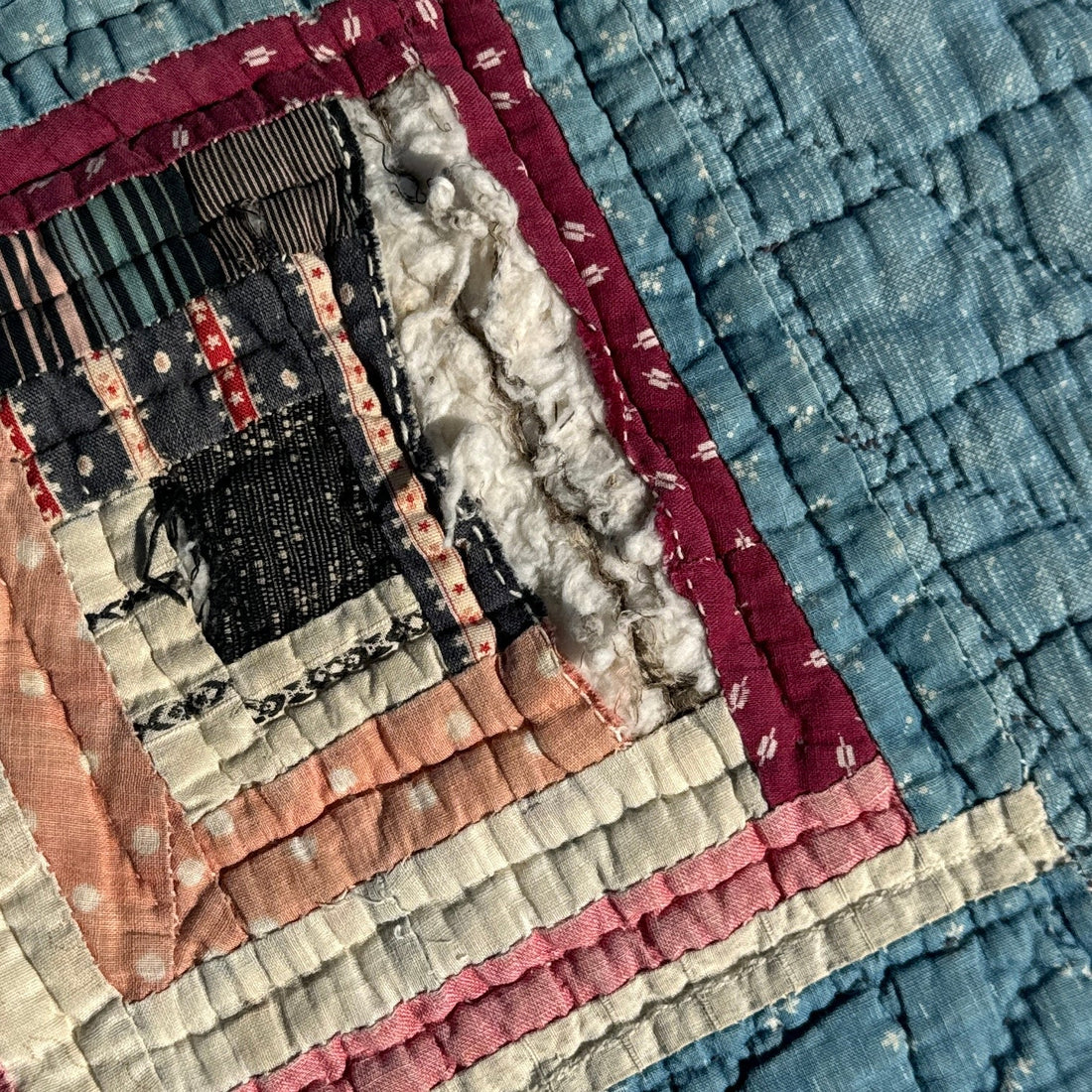 1940's Denim & Bandanna Remnant Quilt - Monte Visión