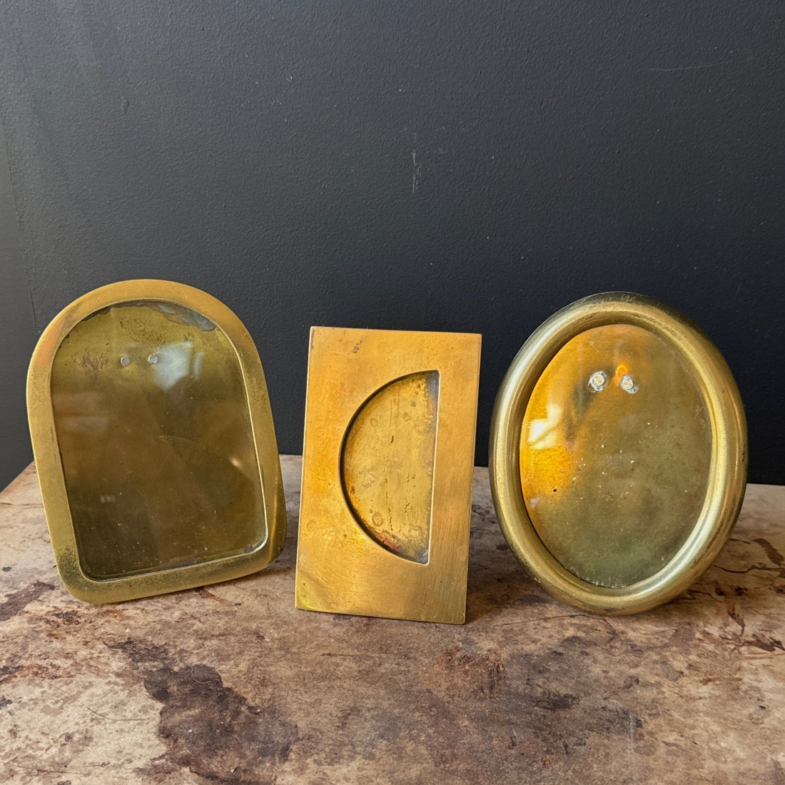 1960's Solid Brass Picture Frames- Set of 2 - Monte Visión