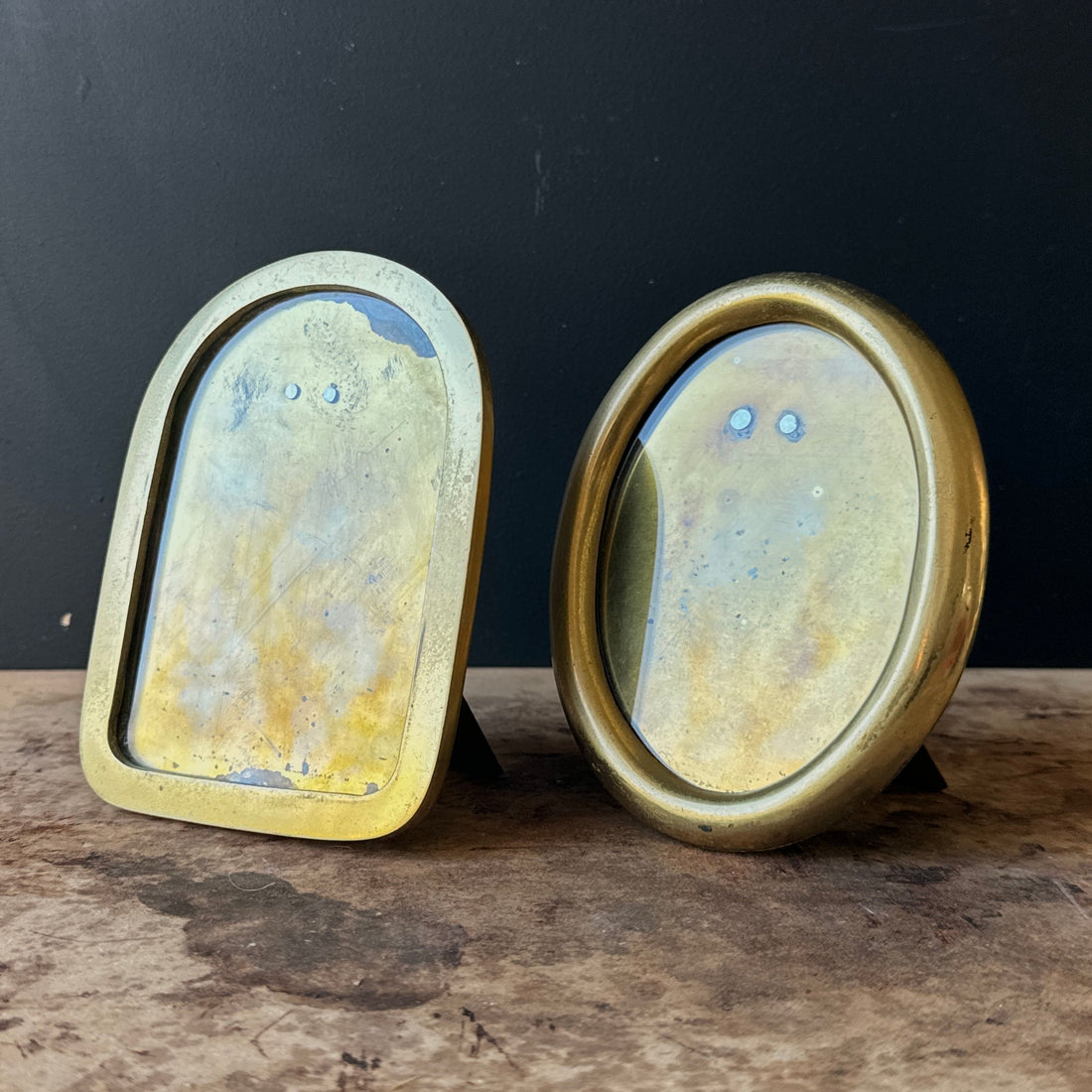 1960's Solid Brass Picture Frames- Set of 2 - Monte Visión