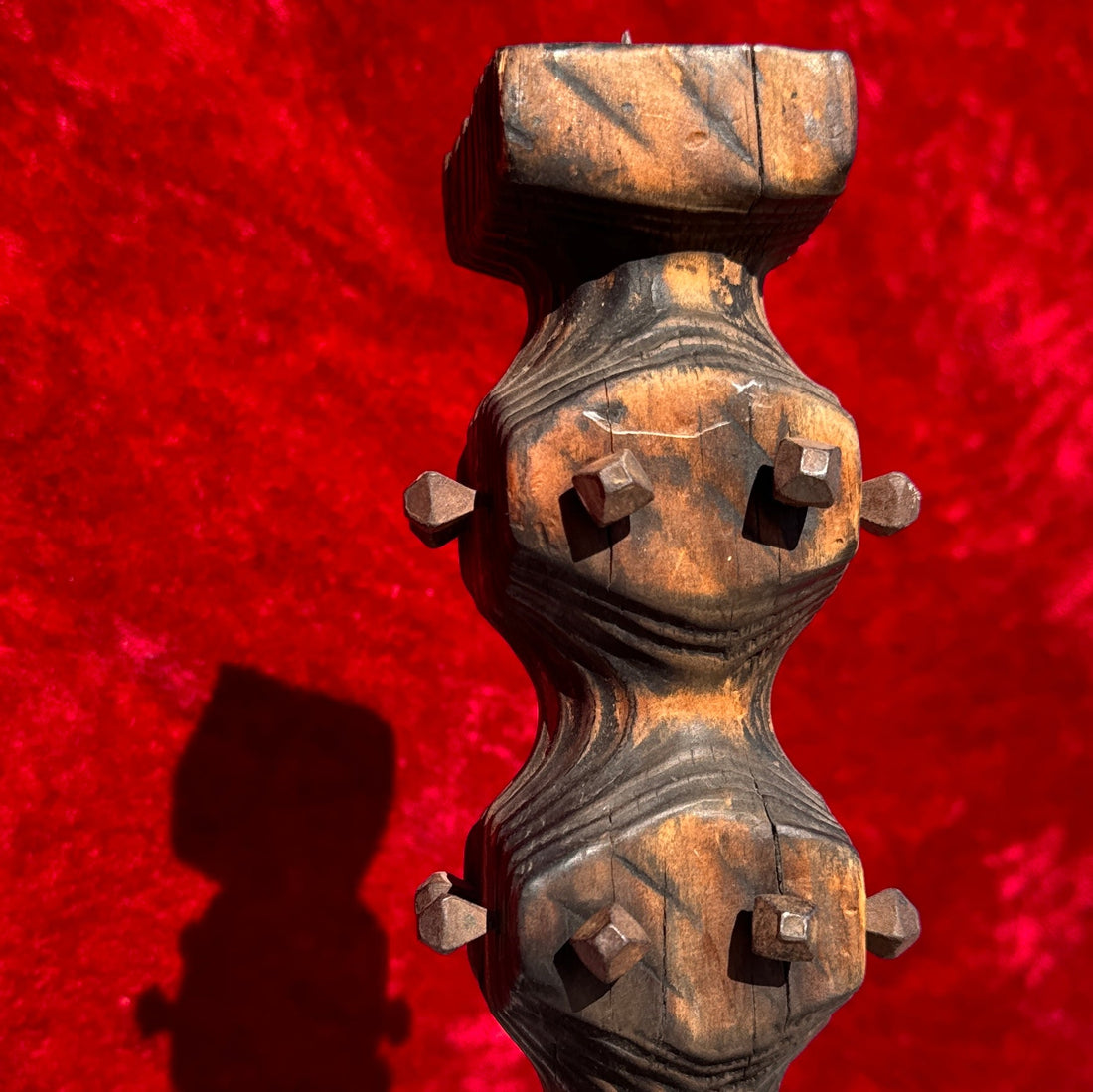 1960's Spanish Chunky Single Wood Gothic Candlestick - Monte Visión