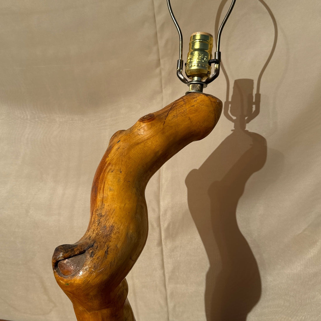 1970's Wood Stump & Branch Table Lamp - Monte Visión