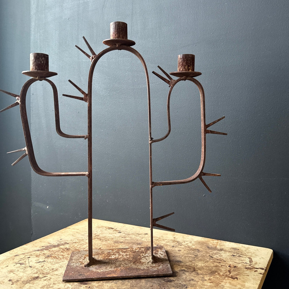 1980's Rusty Cactus Candelabra - Monte Visión