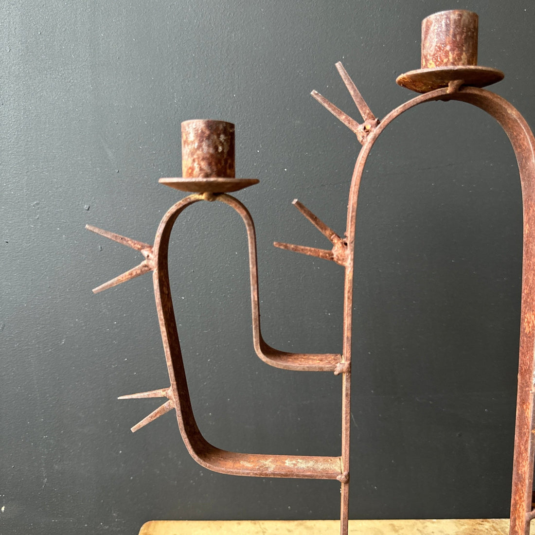 1980's Rusty Cactus Candelabra - Monte Visión