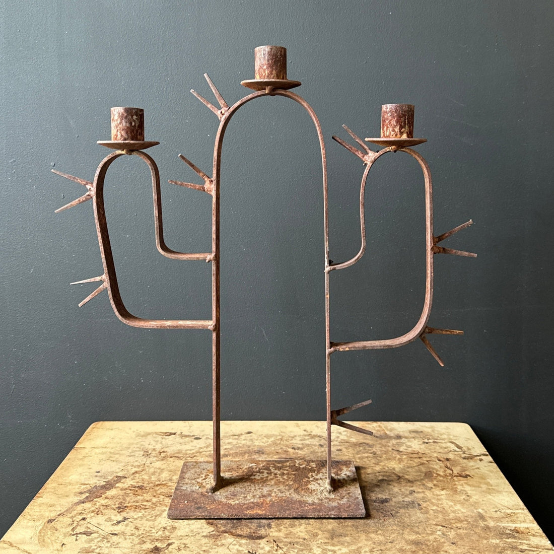 1980's Rusty Cactus Candelabra - Monte Visión