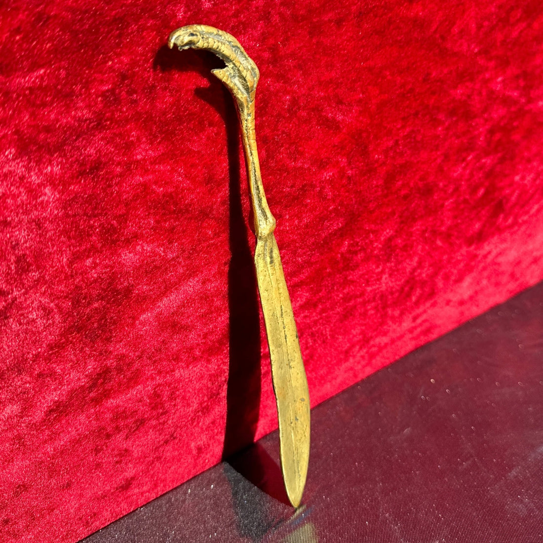 Antique British Brass Bird Claw & Feather Letter Opener - Monte Visión