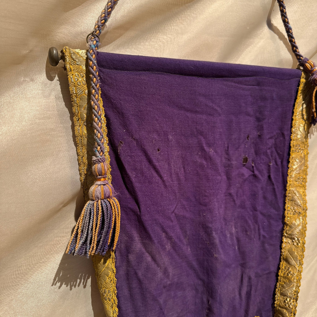 Antique Spanish Purple Heraldry Banner - Monte Visión