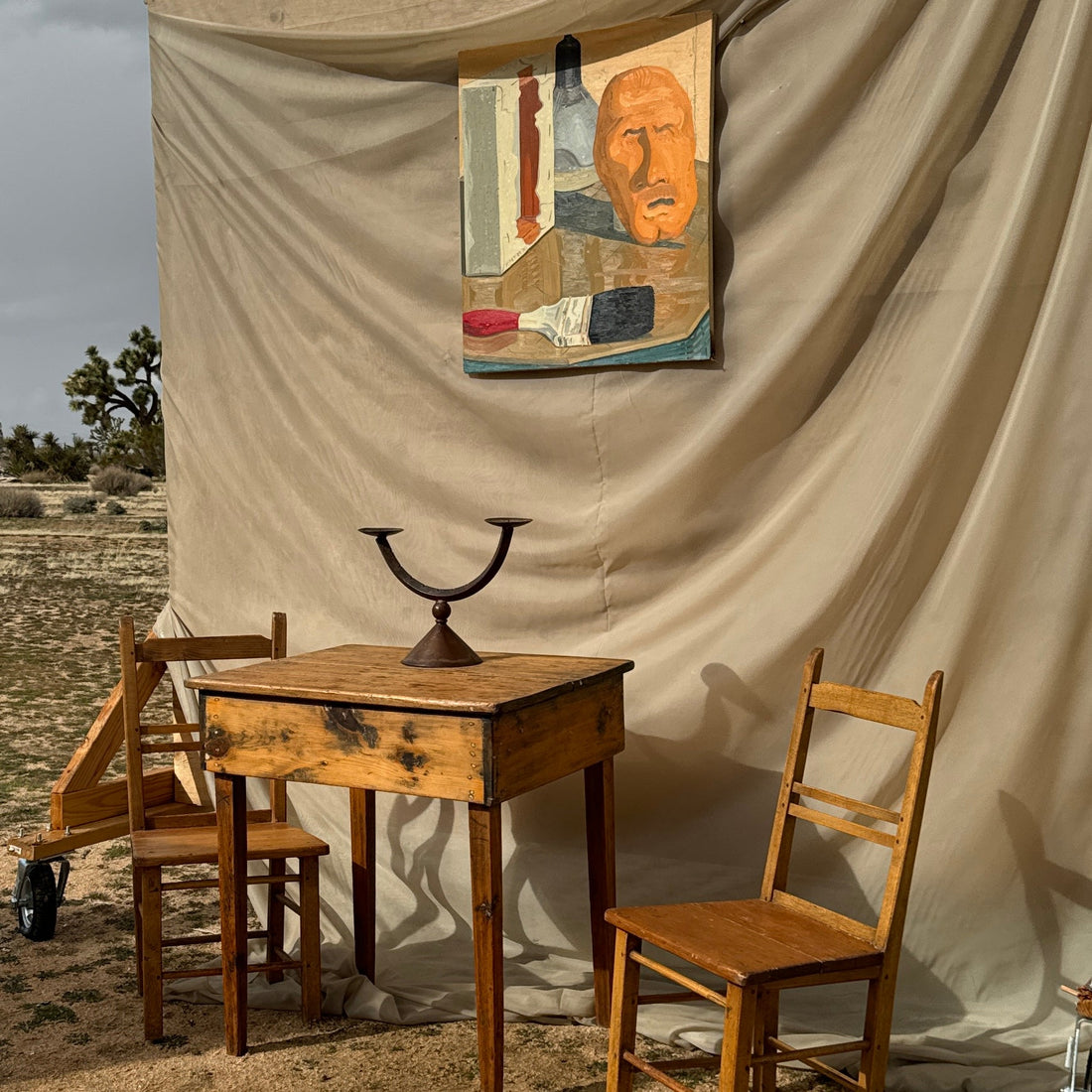 Antique Wood Farm-House Dinette Table With Chairs. - Monte Visión