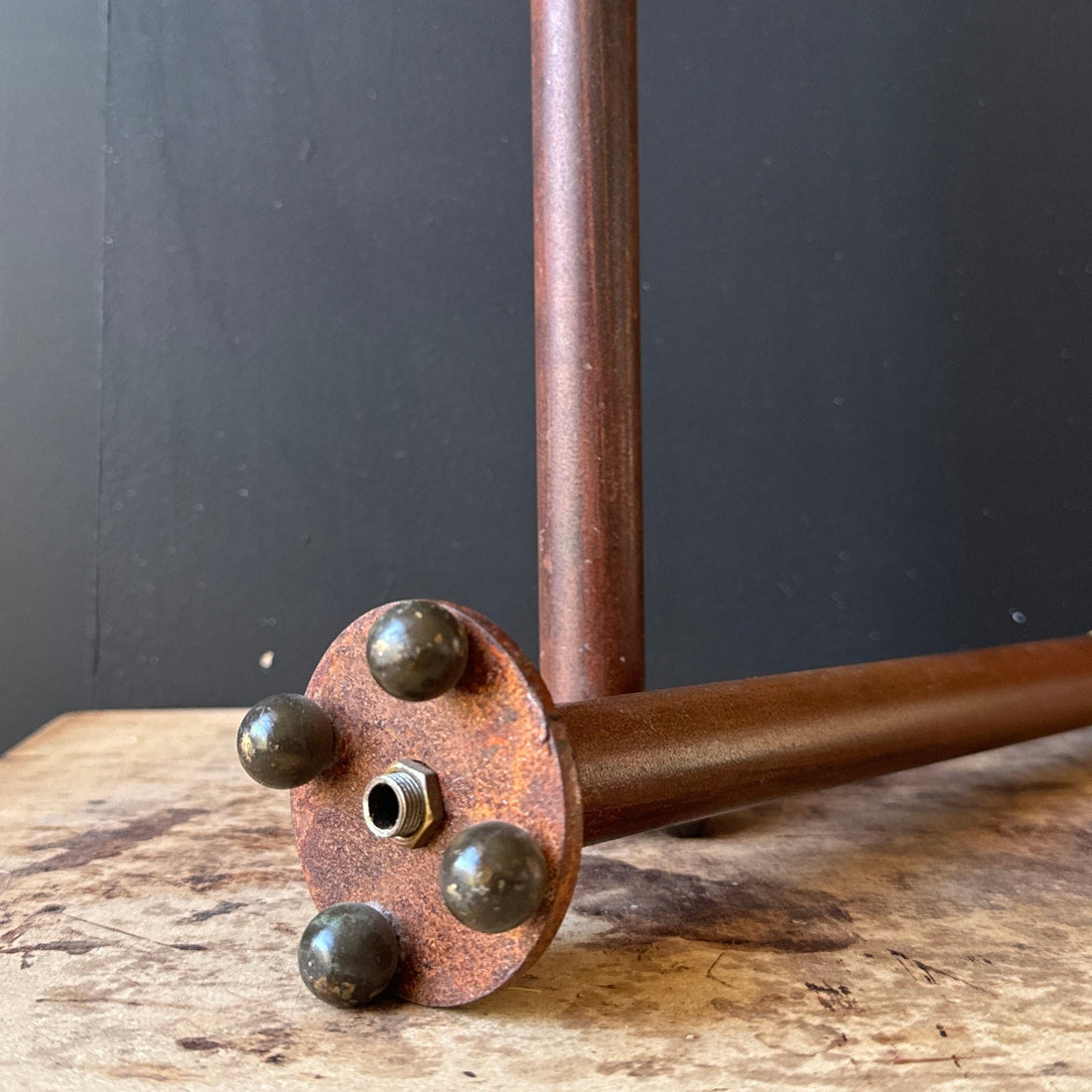 Artist-Made Bronze Patina Candlesticks With Ball Feet- Set of 2 - Monte Visión