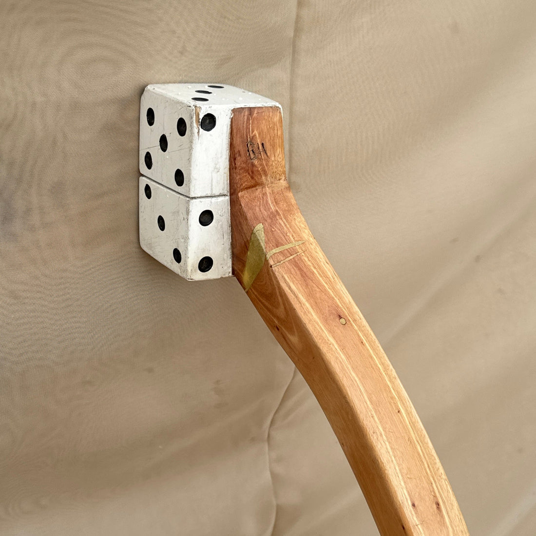 Artist-Made Carved Dice Walking Stick - Monte Visión