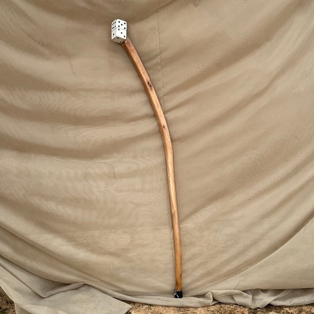 Artist-Made Carved Dice Walking Stick - Monte Visión