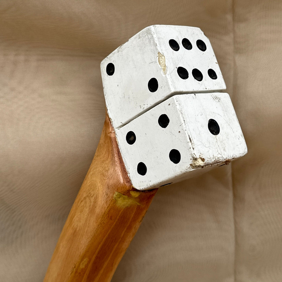 Artist-Made Carved Dice Walking Stick - Monte Visión