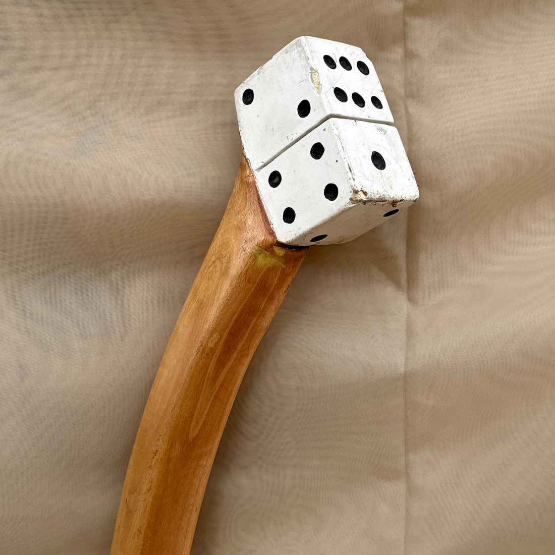 Artist-Made Carved Dice Walking Stick - Monte Visión