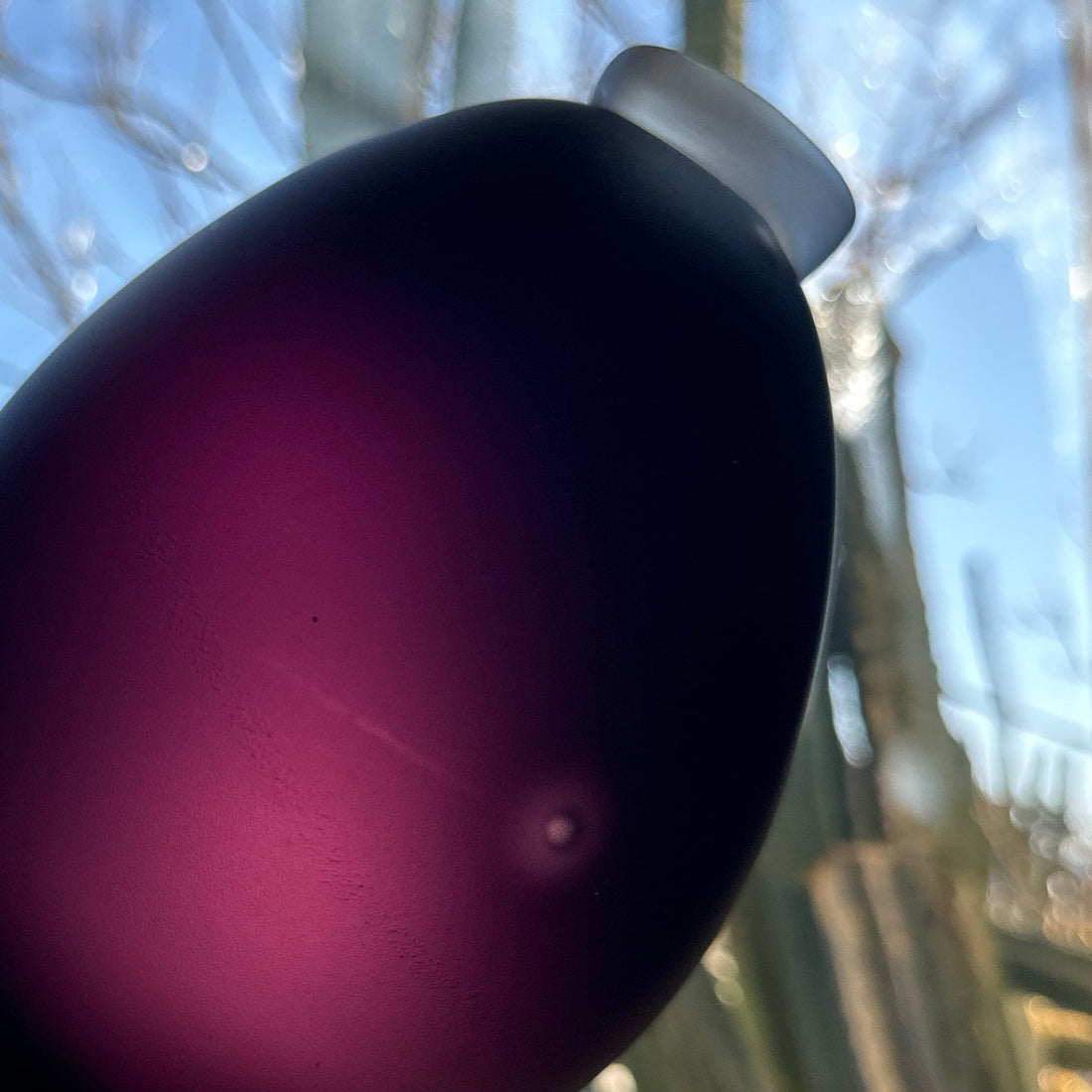 Artist-Made Dark Purple Glass Vase - Monte Visión