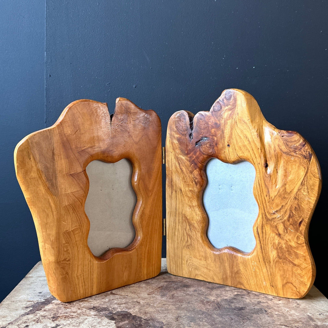 Artist-Made Folding Double Wood Picture Frame - Monte Visión