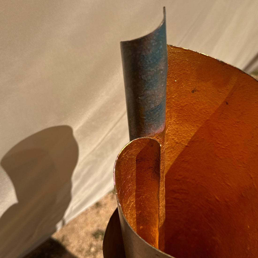 Artist Made Postmodern Oversized Painted Metal Floor Vase - Monte Visión