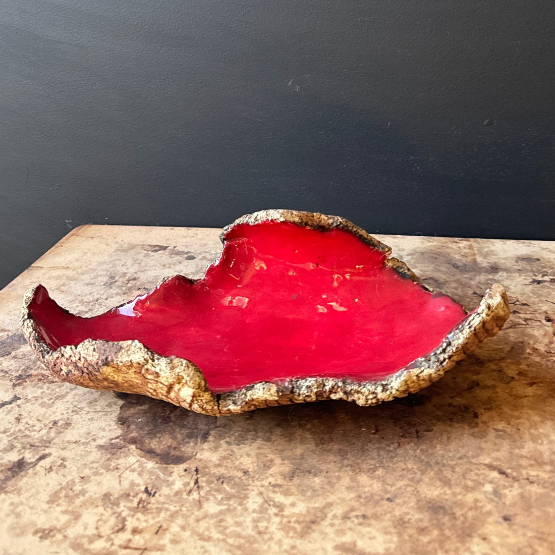 Artist Made Red Slab Ceramic Catchall - Monte Visión