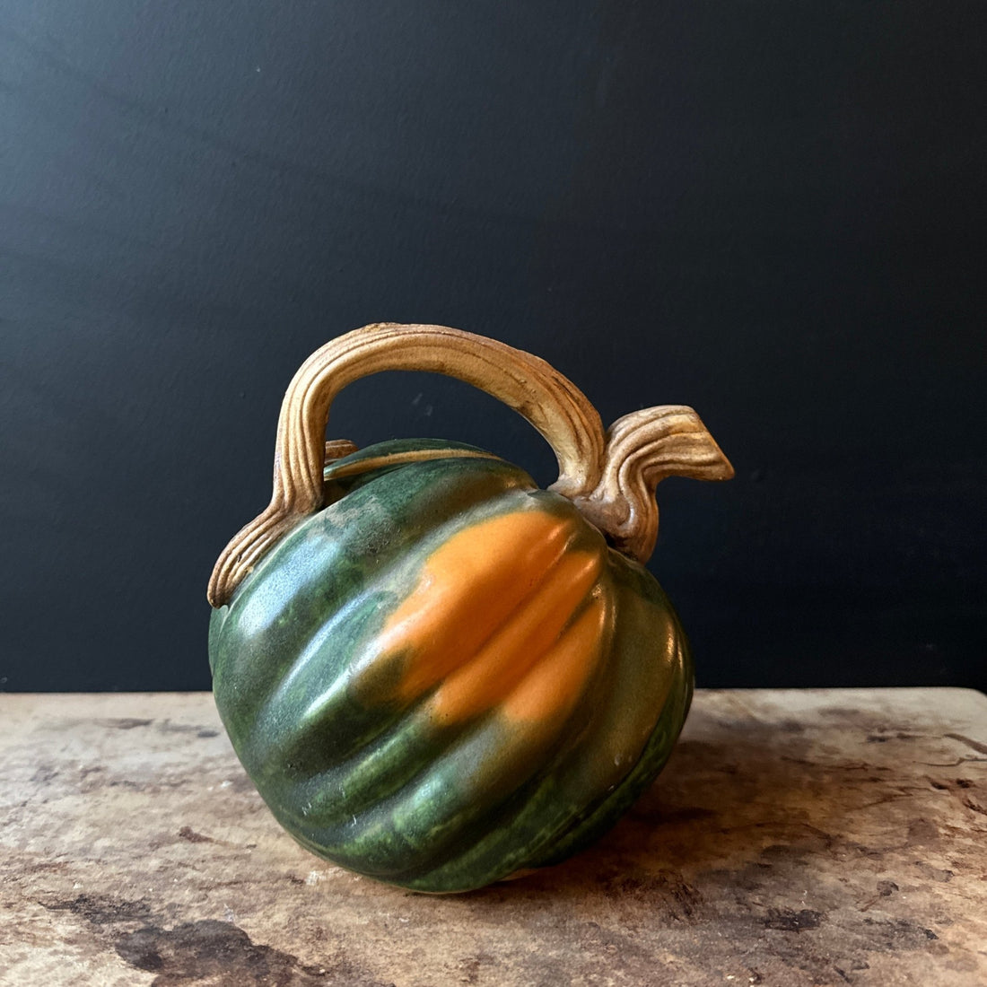 Artist-Made Vintage Ceramic Gourd Tea Pot - Monte Visión