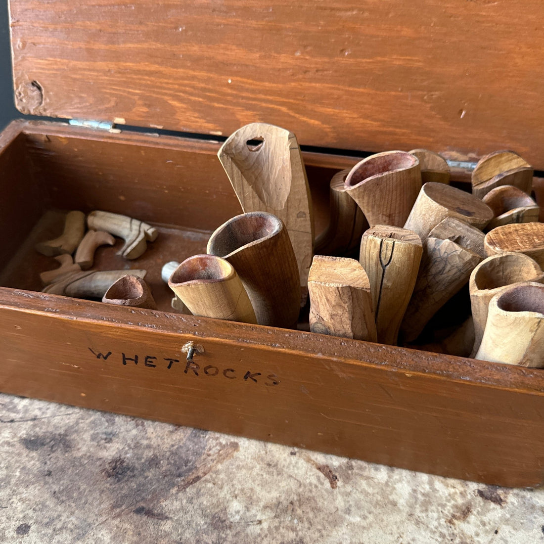 Collection Of Tiny Hand-Carved Wood Cowboy Boots Folk Art - Monte Visión