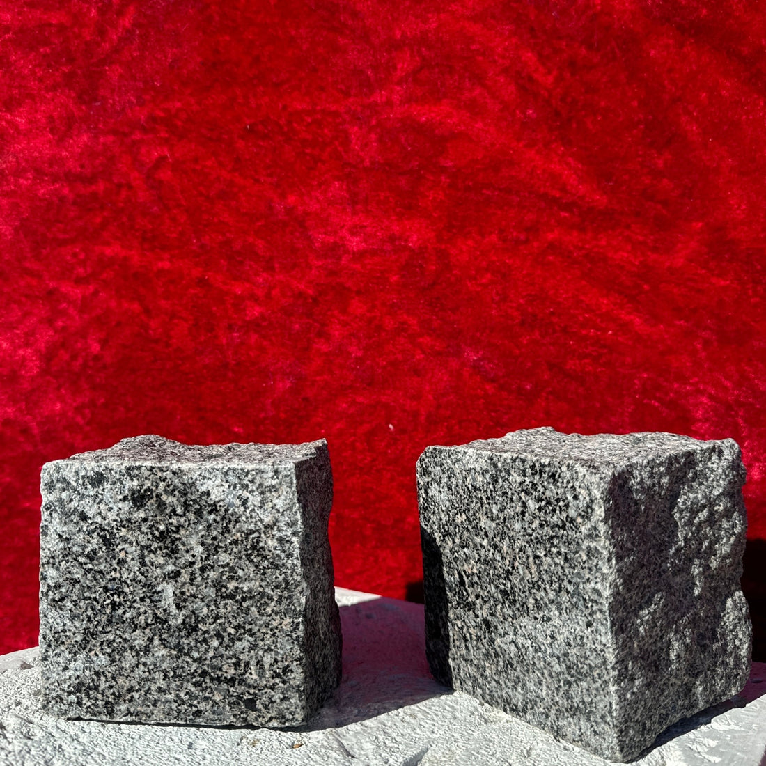 Granite Square Slab Block Bookends - Monte Visión