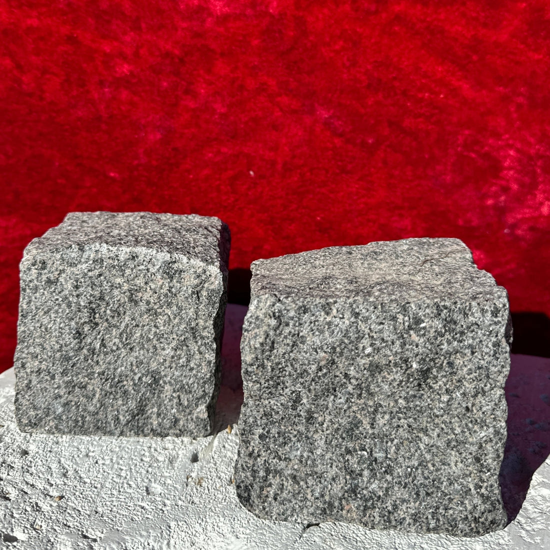 Granite Square Slab Block Bookends - Monte Visión