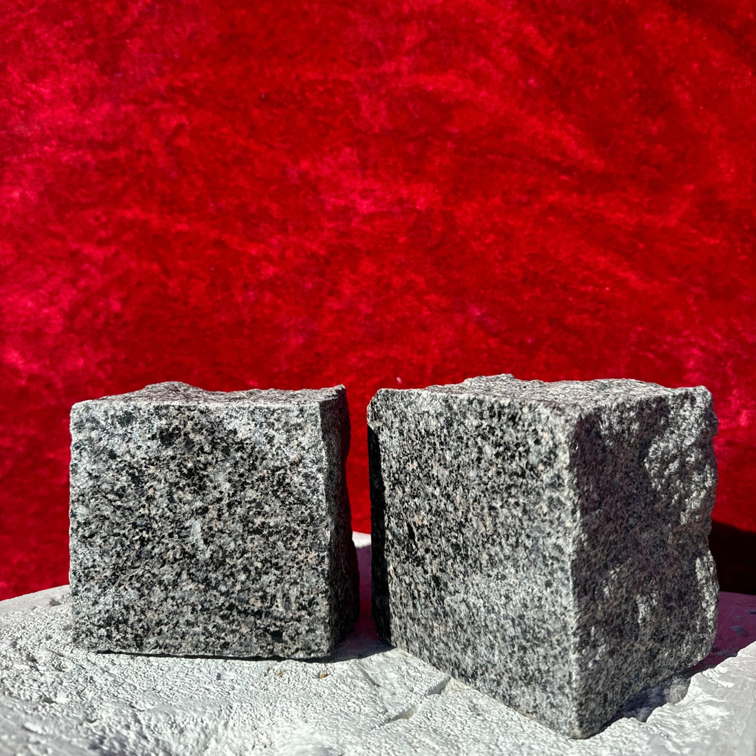 Granite Square Slab Block Bookends - Monte Visión