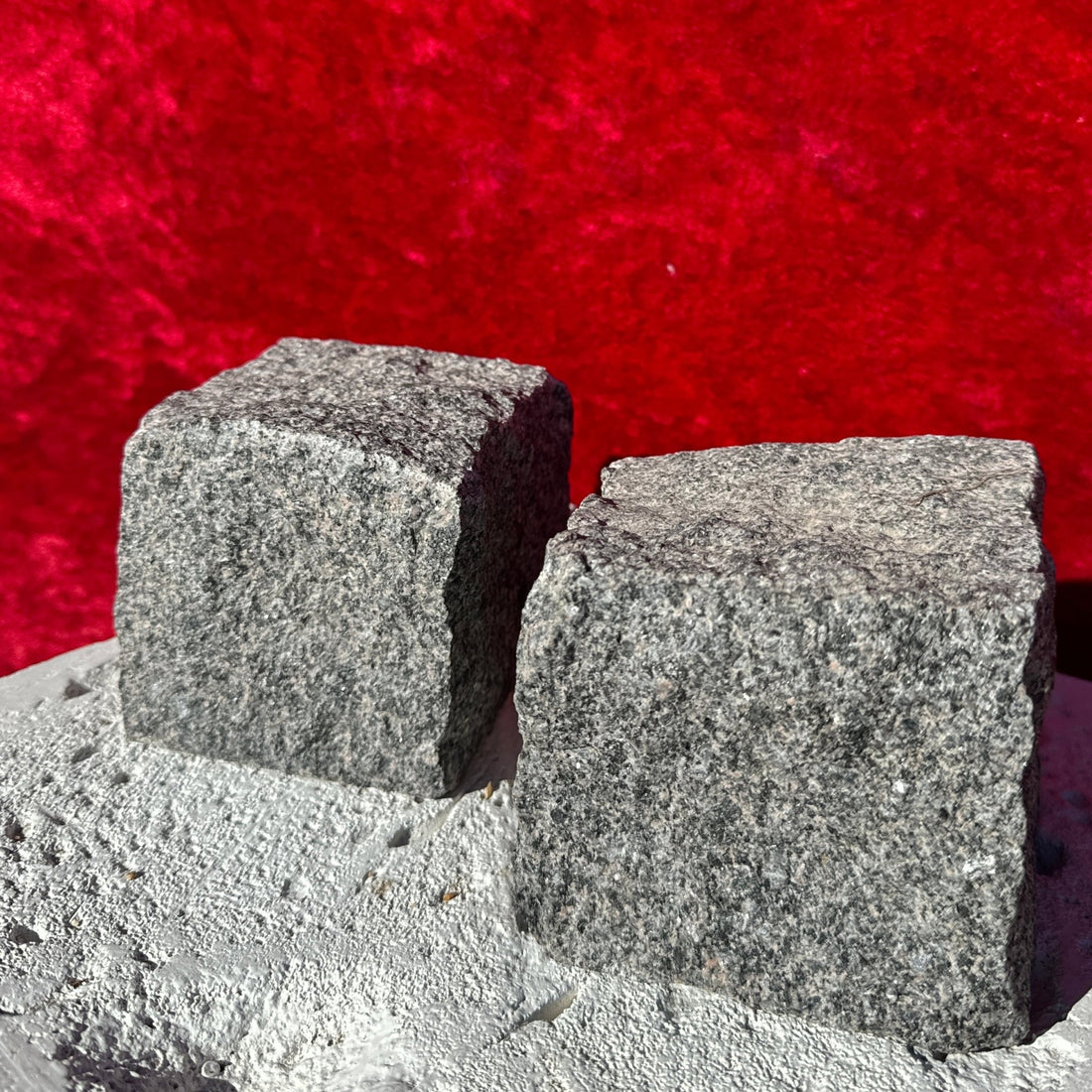 Granite Square Slab Block Bookends - Monte Visión