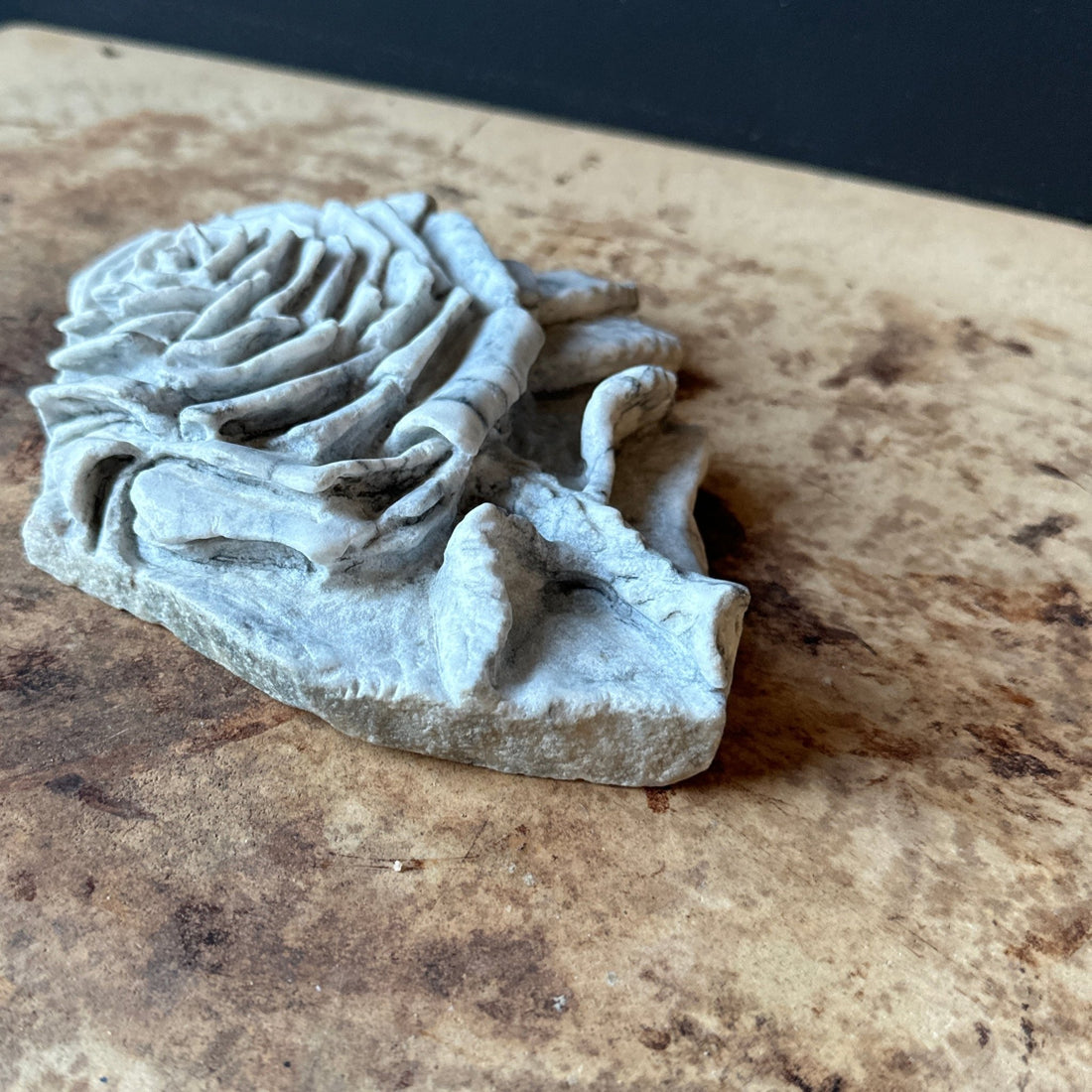 Hand-Carved Grey Stone Rose - Monte Visión