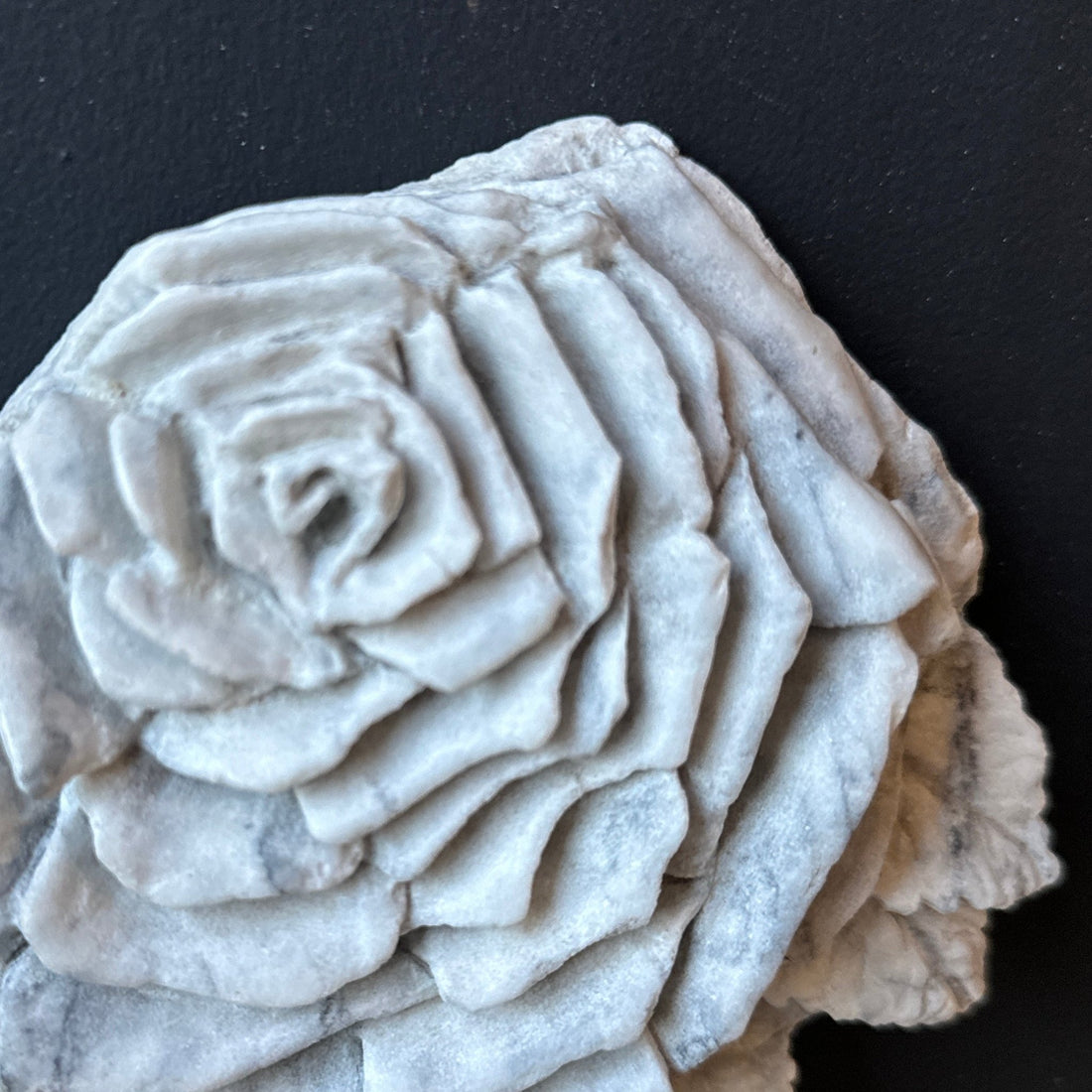 Hand-Carved Grey Stone Rose - Monte Visión