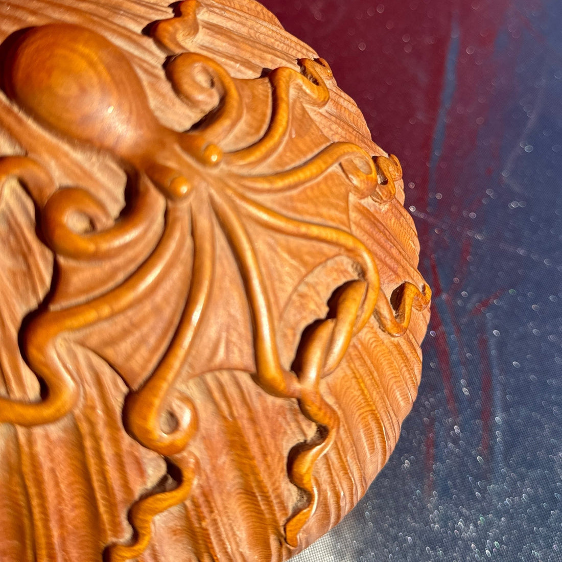 Handcarved Wood Shell & Octopus Jewelry Box - Monte Visión