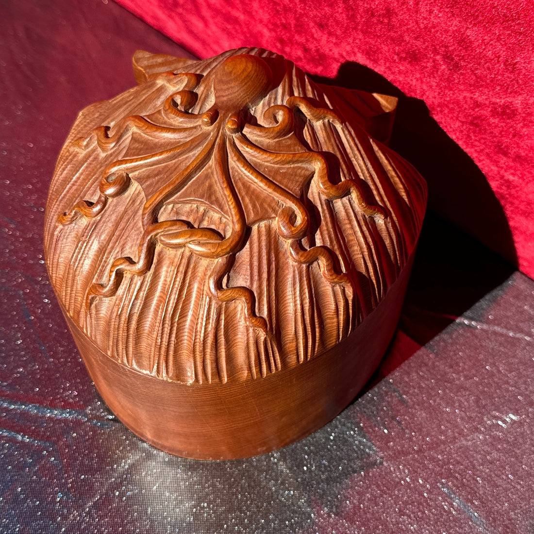 Handcarved Wood Shell & Octopus Jewelry Box - Monte Visión