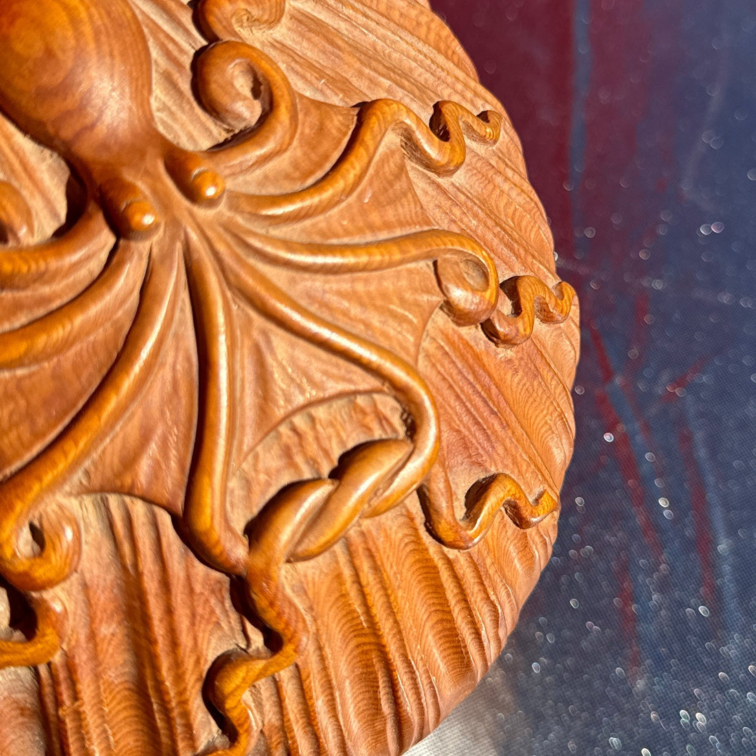 Handcarved Wood Shell & Octopus Jewelry Box - Monte Visión