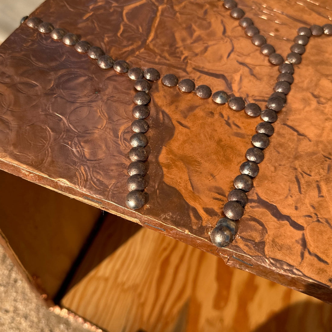 Handmade Postmodern Riveted Copper Side Tables - Monte Visión