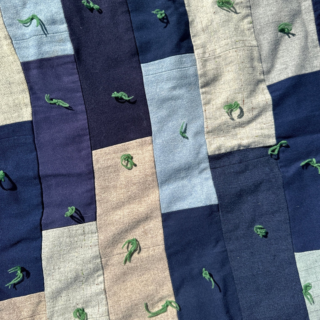 Mid-Century Reversible Blues Quilt - Monte Visión