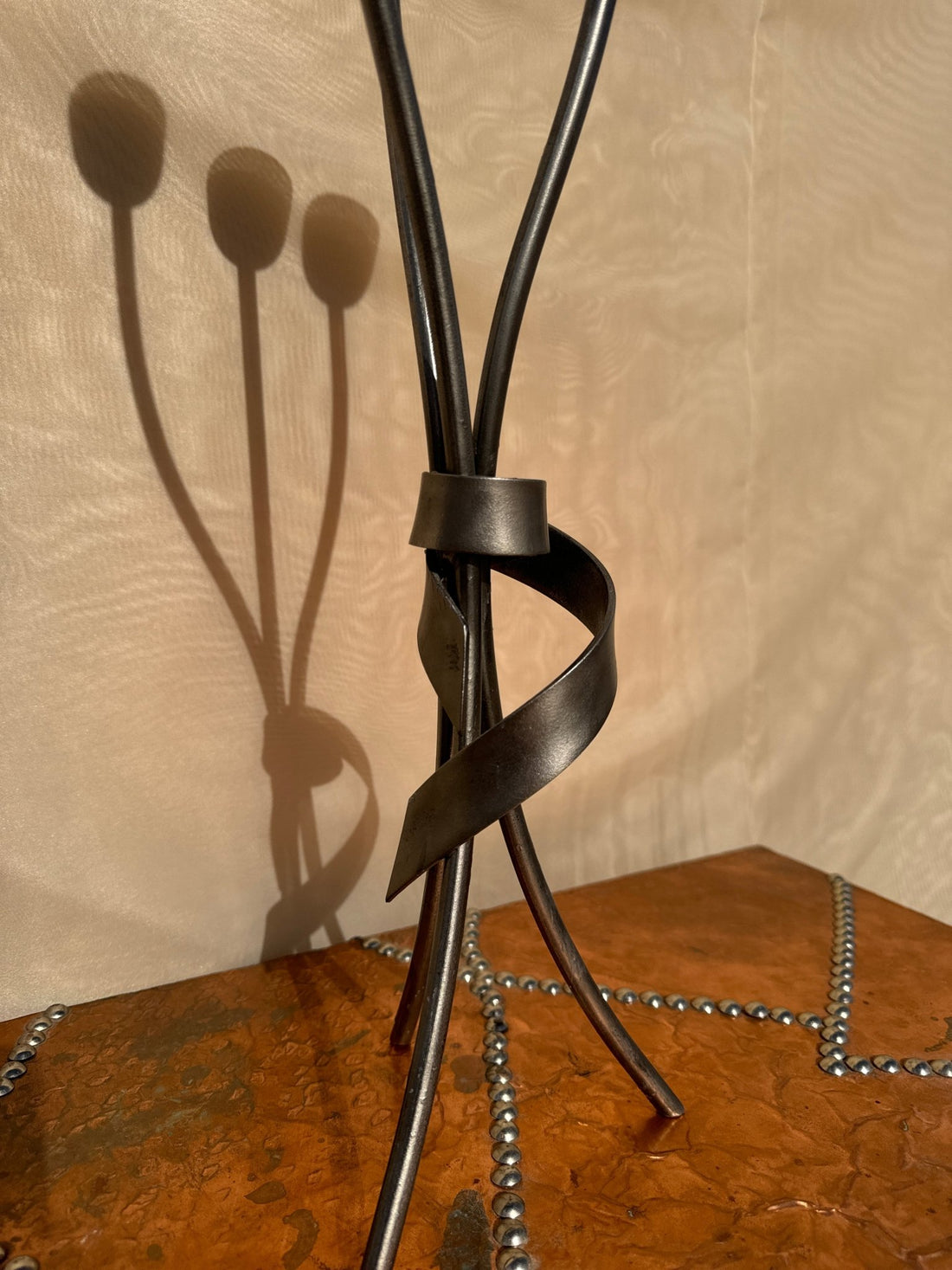 Postmodern 3-Candle Stick Steel Wrap Candelabra - Monte Visión