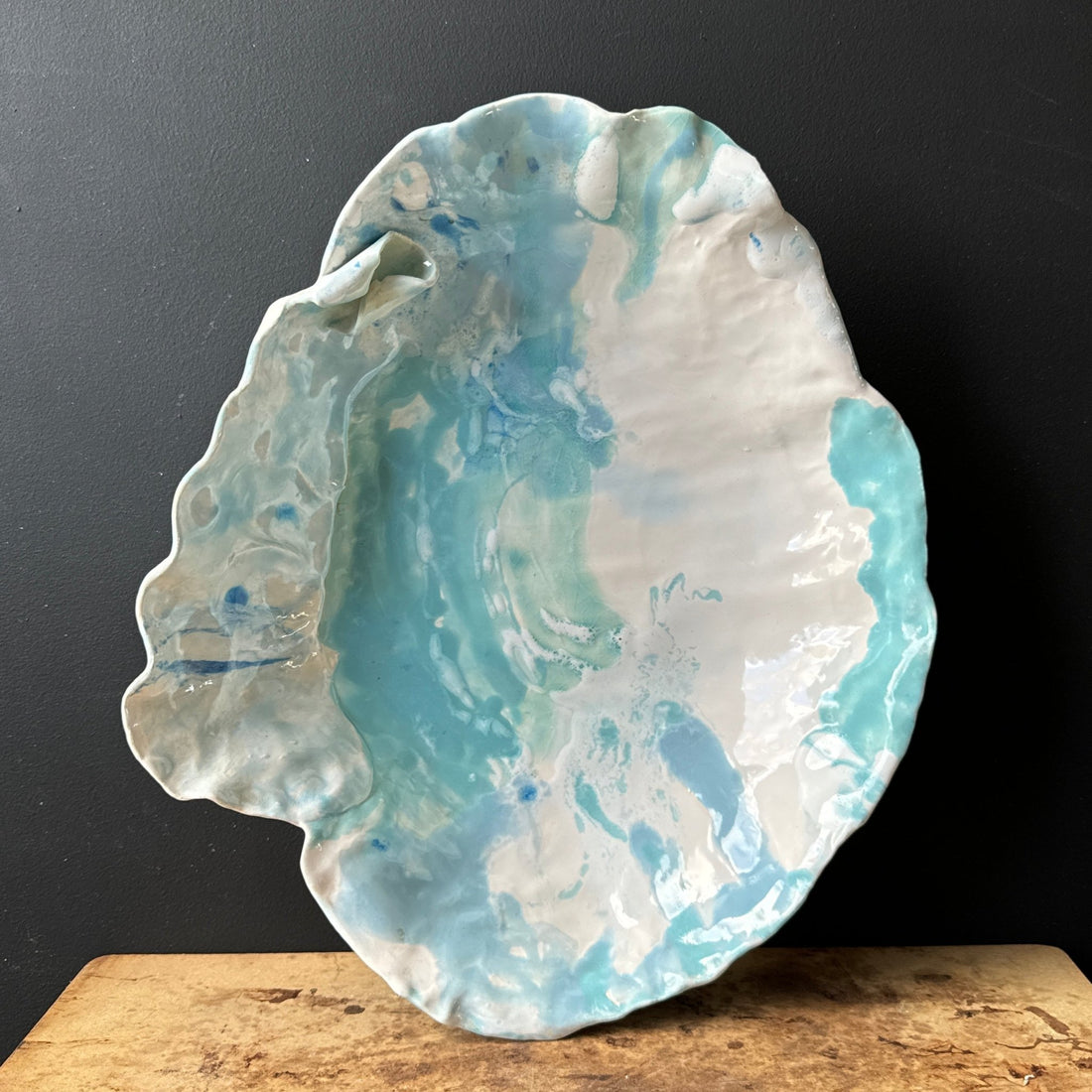 Postmodern Artist-Made Blue Swirl Bowl - Monte Visión