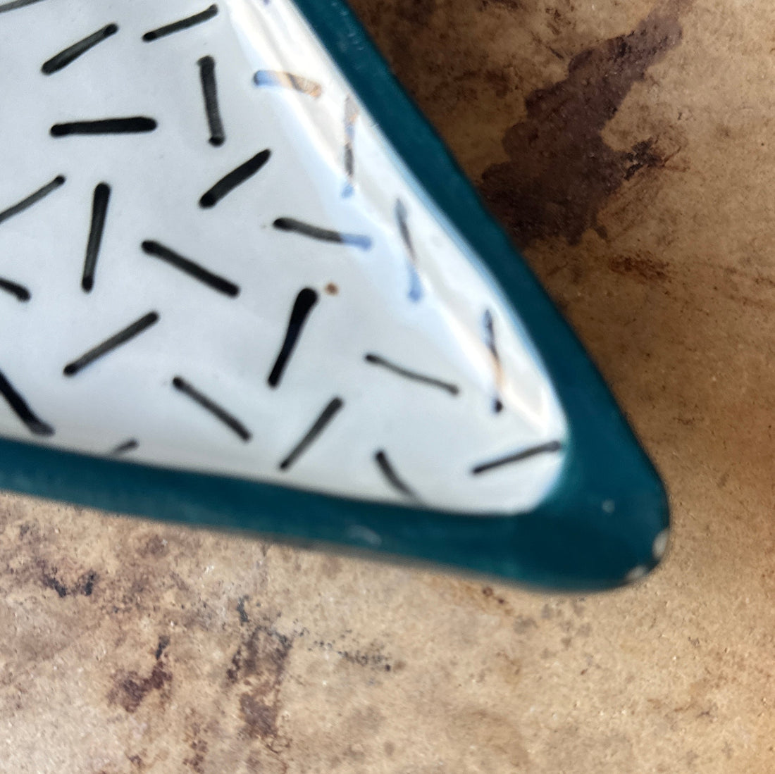 Postmodern Artist-Made Triangular Confetti Dish - Monte Visión