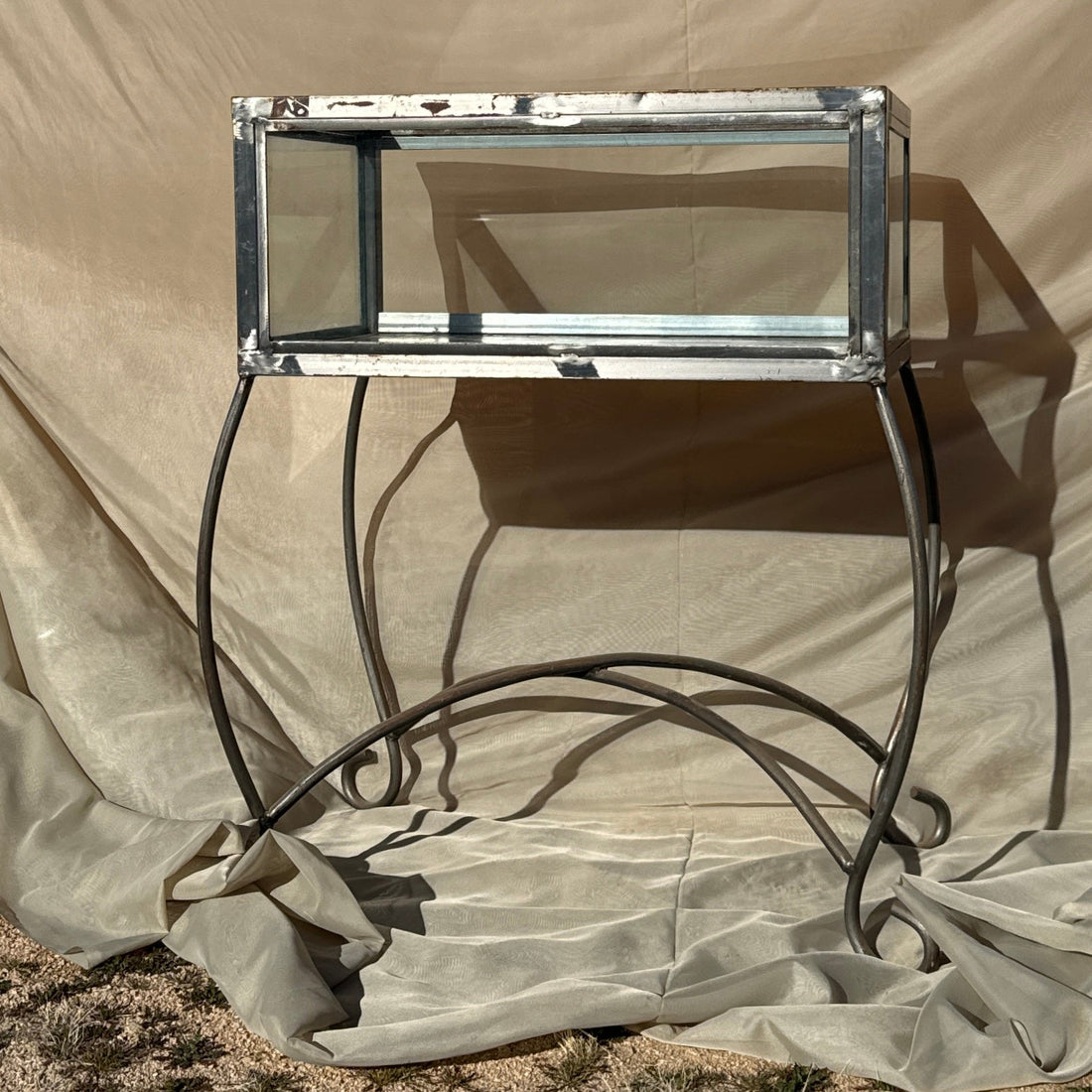 Postmodern Artist-Made Welded Steel & Glass Display Case - Monte Visión