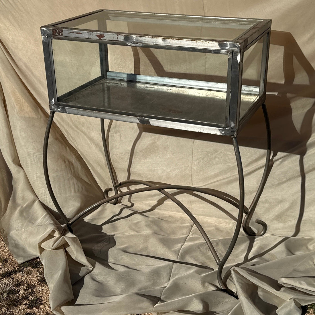 Postmodern Artist-Made Welded Steel & Glass Display Case - Monte Visión