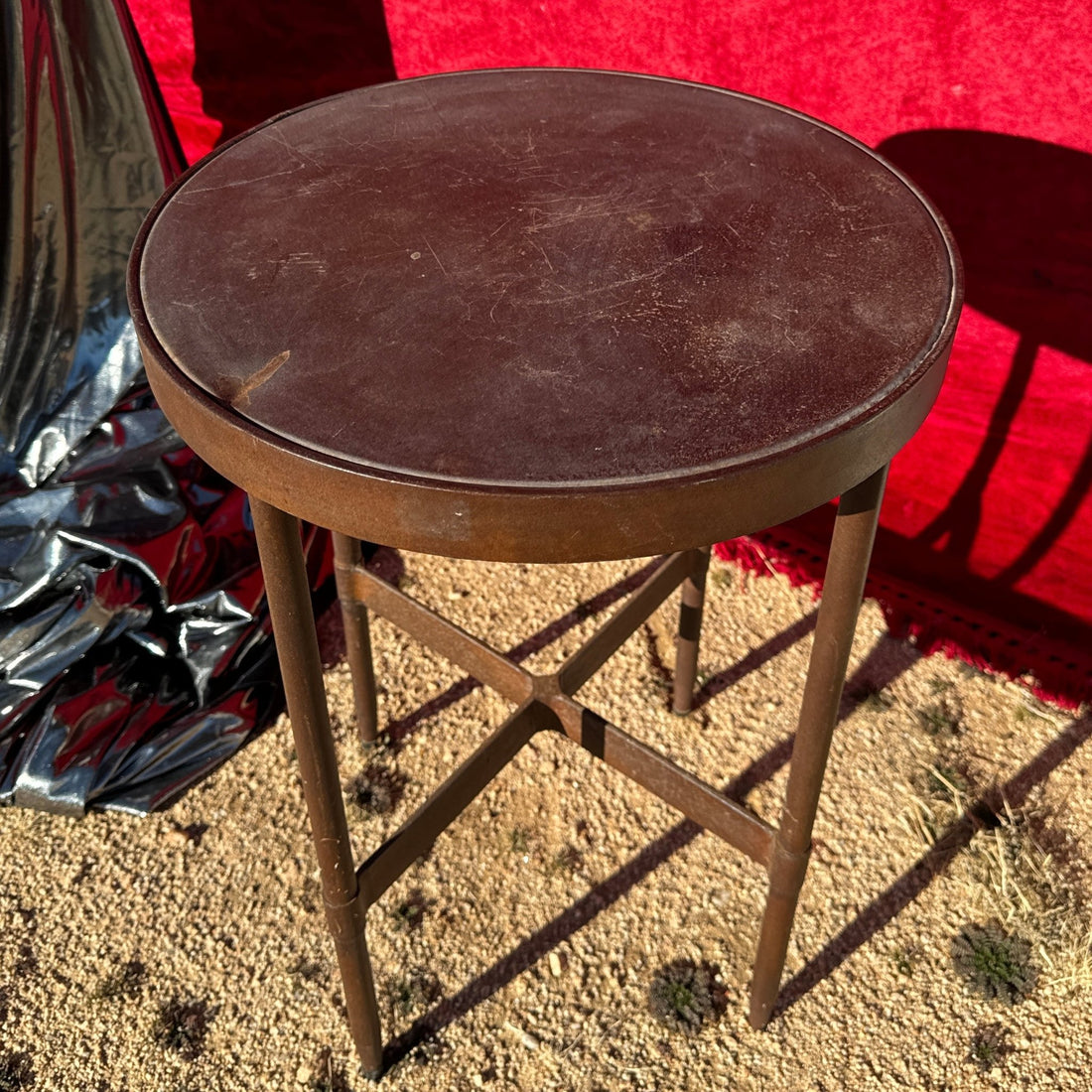 Postmodern Heavy Brown Patina Accent Table - Monte Visión